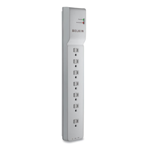 Belkin® Home/Office Surge Protector, 7 Ac Outlets, 12 Ft Cord, 2,160 J, White