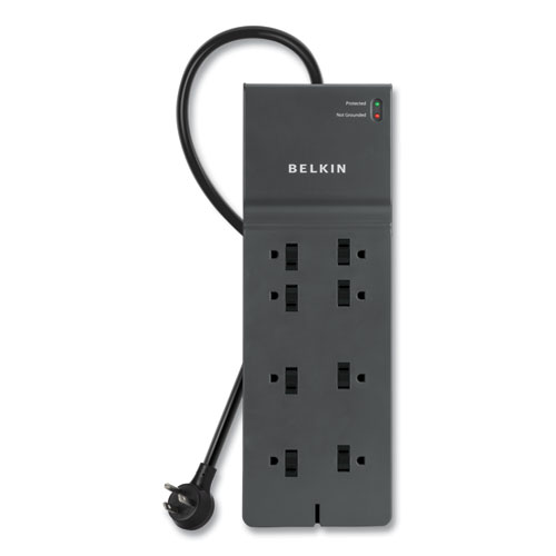 Belkin® Home/Office Surge Protector, 8 Ac Outlets, 8 Ft Cord, 2,500 J, Black