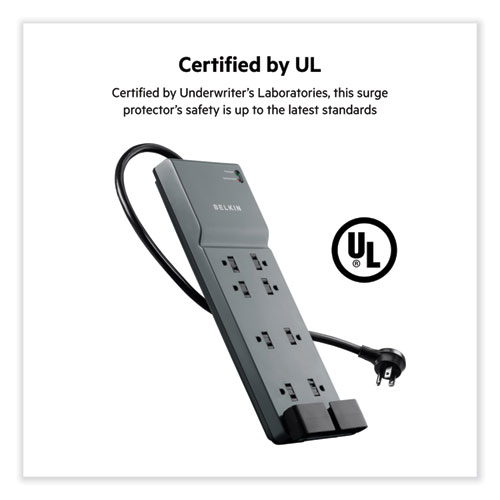 Image of Belkin® Home/Office Surge Protector, 8 Ac Outlets, 6 Ft Cord, 3,390 J, White