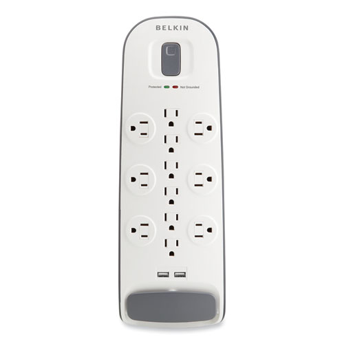Image of Belkin® Home/Office Surge Protector, 12 Ac Outlets, 6 Ft Cord, 3,996 J, White/Black