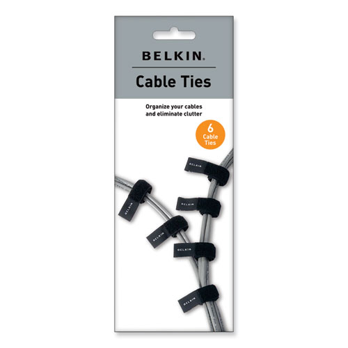 Image of Belkin® Multicolored Cable Ties, 6/Pack