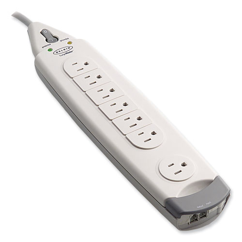 Image of Belkin® Surgemaster Home Series Surge Protector, 7 Ac Outlets, 12 Ft Cord, 1,045 J, White