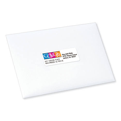 Image of Vibrant Inkjet Color-Print Labels w/ Sure Feed, 1 x 2.63, Matte White, 600/PK