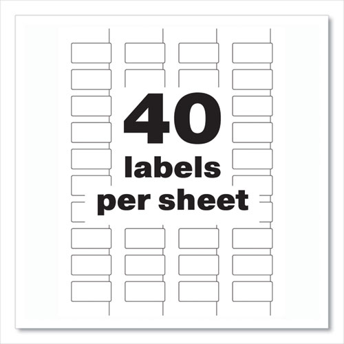 Image of Avery® Permatrack Tamper-Evident Asset Tag Labels, Laser Printers, 0.75 X 1.5, White, 40/Sheet, 8 Sheets/Pack