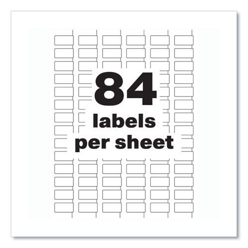 Image of Avery® Permatrack Destructible Asset Tag Labels, Laser Printers, 0.5 X 1, White, 84/Sheet, 8 Sheets/Pack