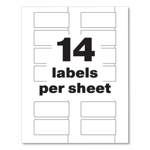 Image of Avery® Permatrack Tamper-Evident Asset Tag Labels, Laser Printers, 1.25 X 2.75, White, 14/Sheet, 8 Sheets/Pack