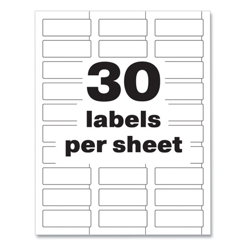 Image of Avery® Permatrack Durable White Asset Tag Labels, Laser Printers, 0.75 X 2, White, 30/Sheet, 8 Sheets/Pack