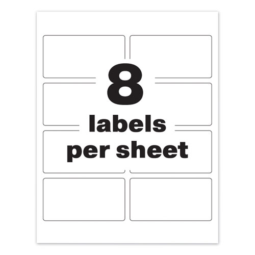 PermaTrack Durable White Asset Tag Labels, Laser Printers, 2 x 3.75, White, 8/Sheet, 8 Sheets/Pack