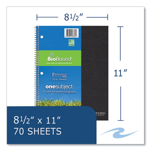 Image of Roaring Spring® Environotes Biobased Notebook, 1-Subject, Medium/College Rule, Randomly Assorted Earthtone Cover, (70) 11 X 8.5 Sheets