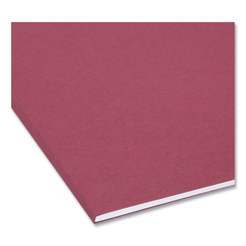 Image of Smead™ Interior File Folders, 1/3-Cut Tabs: Assorted, Letter Size, 0.75" Expansion, Maroon, 100/Box