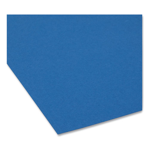 Image of Smead™ Interior File Folders, 1/3-Cut Tabs: Assorted, Letter Size, 0.75" Expansion, Navy Blue, 100/Box
