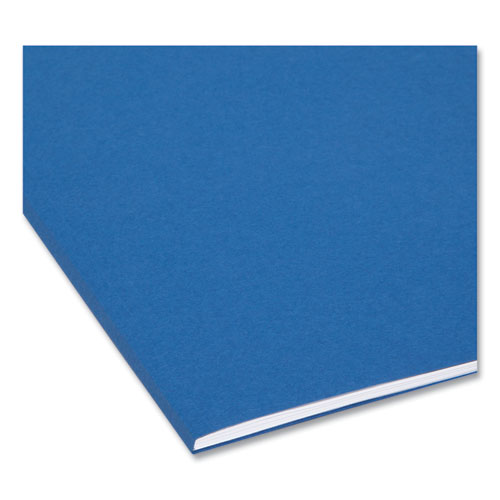 Image of Smead™ Interior File Folders, 1/3-Cut Tabs: Assorted, Letter Size, 0.75" Expansion, Navy Blue, 100/Box