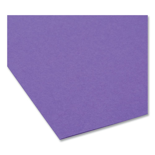 Image of Smead™ Interior File Folders, 1/3-Cut Tabs: Assorted, Letter Size, 0.75" Expansion, Purple, 100/Box