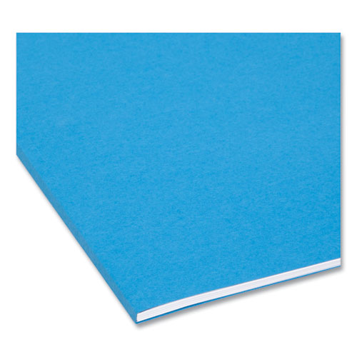 Interior File Folders, 1/3-Cut Tabs: Assorted, Letter Size, 0.75" Expansion, Sky Blue, 100/Box