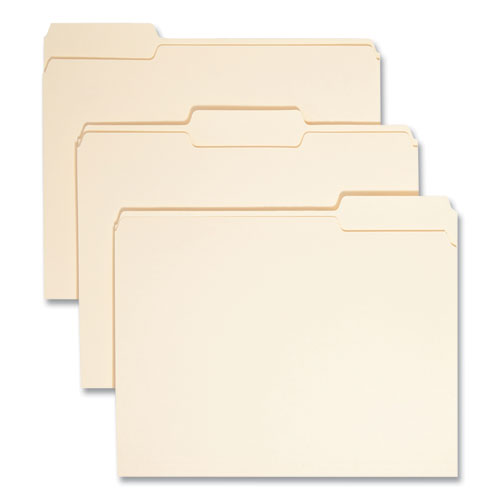 Smead™ Manila File Folders, 1/3-Cut Tabs: Assorted, Letter Size, 0.75" Expansion, Manila, 100/Box