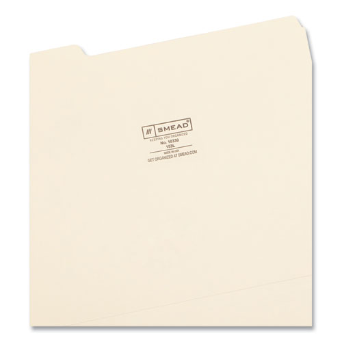 Image of Smead™ Manila File Folders, 1/3-Cut Tabs: Assorted, Letter Size, 0.75" Expansion, Manila, 100/Box