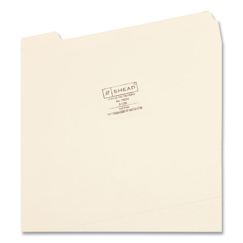 Image of Smead™ Reinforced Tab Manila File Folders, 1/3-Cut Tabs: Assorted, Letter Size, 0.75" Expansion, 11-Pt Manila, 100/Box