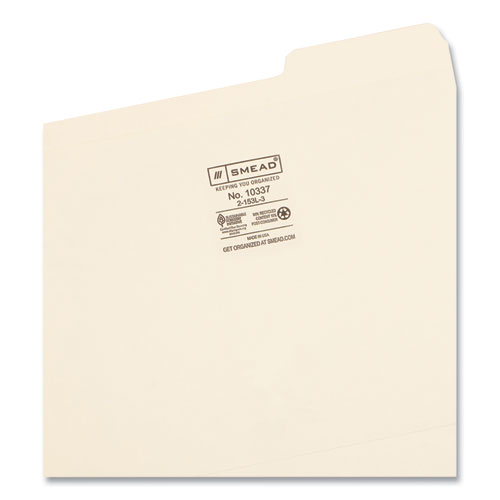 Reinforced Tab Manila File Folders, 1/3-Cut Tabs: Right Position, Letter Size, 0.75" Expansion, 11-pt Manila, 100/Box