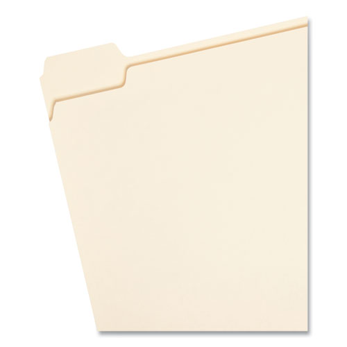 Image of Smead™ Manila File Folders, 1/5-Cut Tabs: Assorted, Letter Size, 0.75" Expansion, Manila, 100/Box