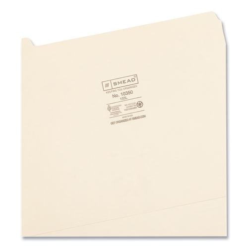 Image of Smead™ Manila File Folders, 1/5-Cut Tabs: Assorted, Letter Size, 0.75" Expansion, Manila, 100/Box