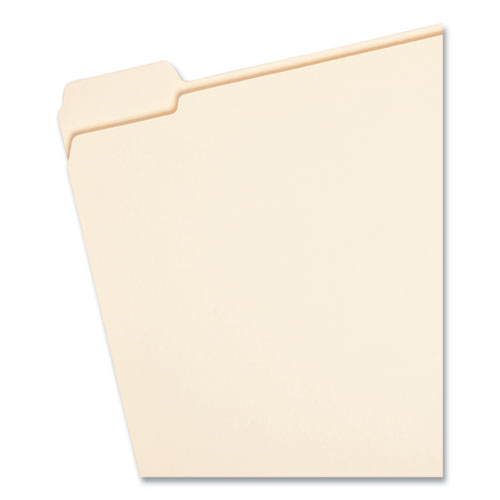 Image of Smead™ Reinforced Tab Manila File Folders, 1/5-Cut Tabs: Assorted, Letter Size, 0.75" Expansion, 11-Pt Manila, 100/Box