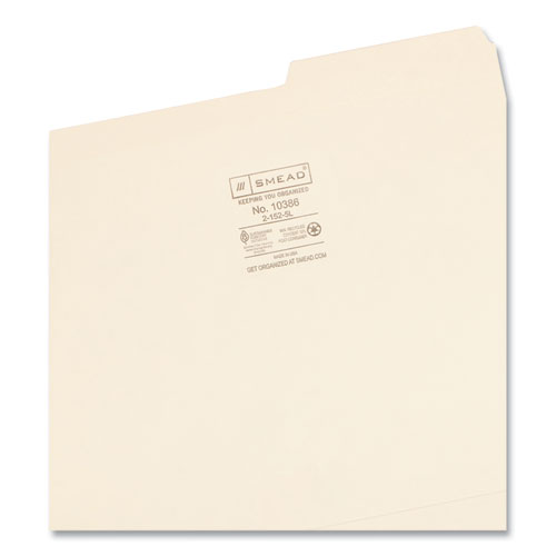 Image of Smead™ Reinforced Guide Height File Folders, 2/5-Cut Tabs: Right Position, Letter Size, 0.75" Expansion, Manila, 100/Box