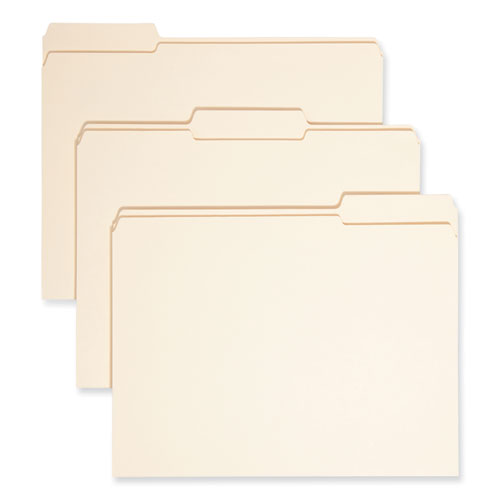 Smead™ Expandable Heavyweight File Folders, 1/3-Cut Tabs: Assorted, Letter Size, 1.5" Expansion, Manila, 50/Box