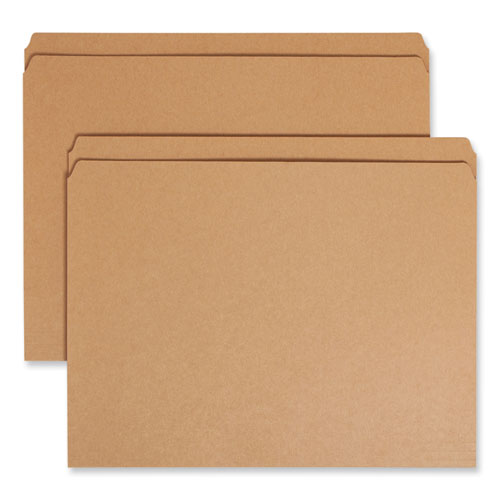 Smead™ Heavyweight Kraft File Folder, Straight Tabs, Letter Size, 0.75" Expansion, 11-Pt Kraft, Brown, 100/Box