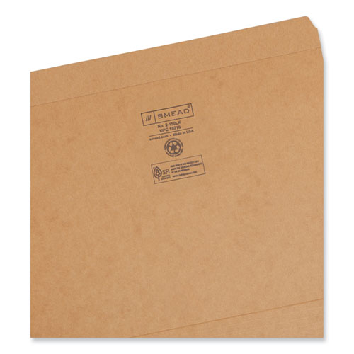 Image of Smead™ Heavyweight Kraft File Folder, Straight Tabs, Letter Size, 0.75" Expansion, 11-Pt Kraft, Brown, 100/Box