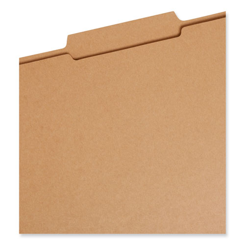 Image of Smead™ Guide Height Reinforced Heavyweight Kraft File Folder, 2/5-Cut Tabs: Right Of Center, Letter, 0.75" Expansion, Brown, 100/Box