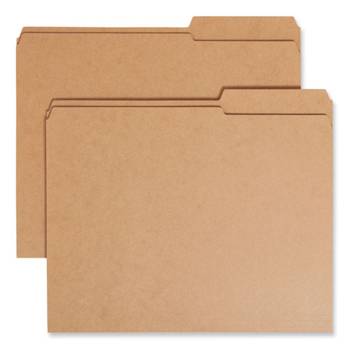 Smead™ Guide Height Reinforced Heavyweight Kraft File Folder, 2/5-Cut Tabs: Right Of Center, Letter, 0.75" Expansion, Brown, 100/Box