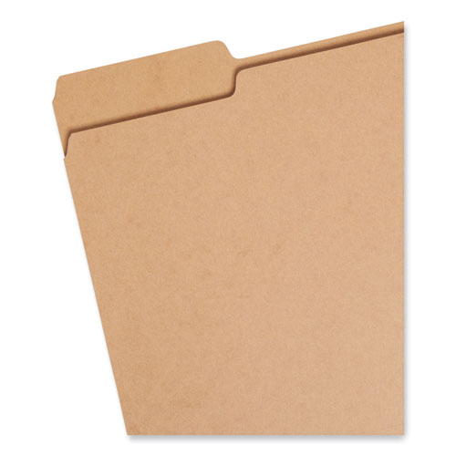 Image of Smead™ Heavyweight Kraft File Folder, 1/3-Cut Tabs: Assorted, Letter Size, 0.75" Expansion, 17-Pt Kraft, Brown, 50/Box