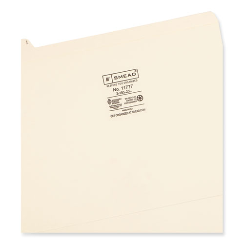 Image of Smead™ Indexed File Folder Sets, 1/5-Cut Prelabeled Tabs: A To Z, Letter Size, 0.75" Expansion, Manila, 25/Set