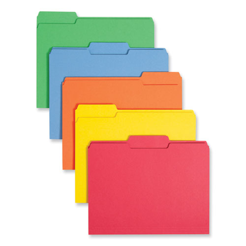 Smead™ Colored File Folders, 1/3-Cut Tabs: Assorted, Legal Size, 0.75" Expansion, Assorted Colors, 100/Box