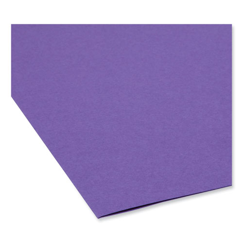 Image of Smead™ Colored File Folders, 1/3-Cut Tabs: Assorted, Letter Size, 0.75" Expansion, Assorted: Gray/Maroon/Navy/Purple/Teal, 100/Box