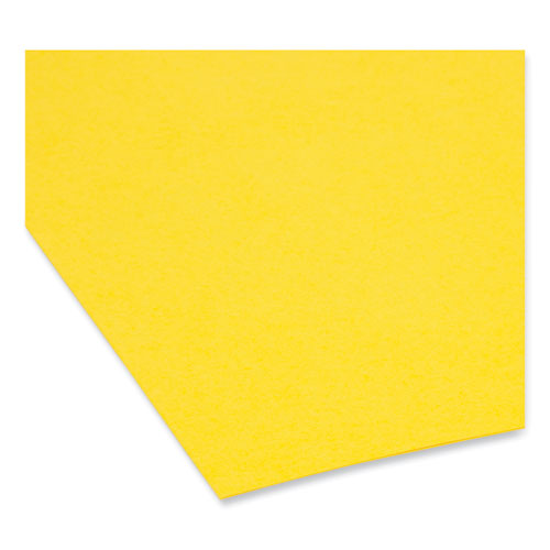 Image of Smead™ Supertab Colored File Folders, 1/3-Cut Tabs: Assorted, Letter Size, 0.75" Expansion, 11-Pt Stock, Yellow, 100/Box