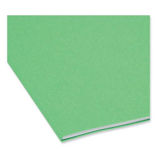 Image of Smead™ Supertab Colored File Folders, 1/3-Cut Tabs: Assorted, Letter Size, 0.75" Expansion, 11-Pt Stock, Green, 100/Box