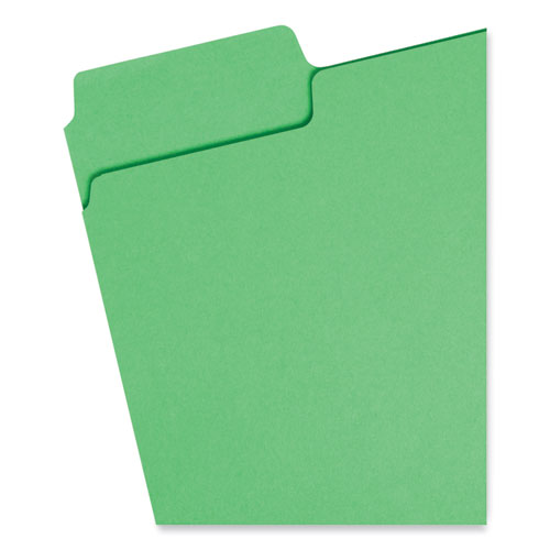 Image of Smead™ Supertab Colored File Folders, 1/3-Cut Tabs: Assorted, Letter Size, 0.75" Expansion, 11-Pt Stock, Color Assortment 1, 100/Box