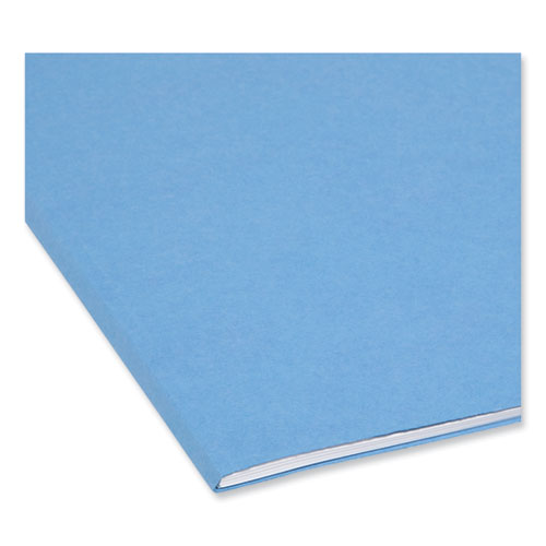 Image of Smead™ Colored File Folders, 1/3-Cut Tabs: Assorted, Letter Size, 0.75" Expansion, Blue, 100/Box
