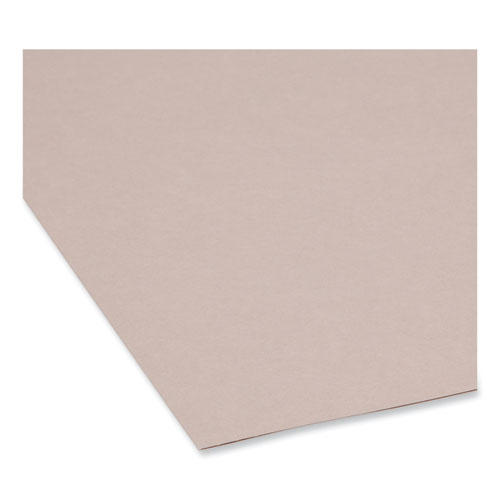 Image of Smead™ Reinforced Top Tab Colored File Folders, 1/3-Cut Tabs: Assorted, Letter Size, 0.75" Expansion, Gray, 100/Box