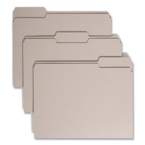 Smead™ Colored File Folders, 1/3-Cut Tabs: Assorted, Letter Size, 0.75" Expansion, Gray, 100/Box