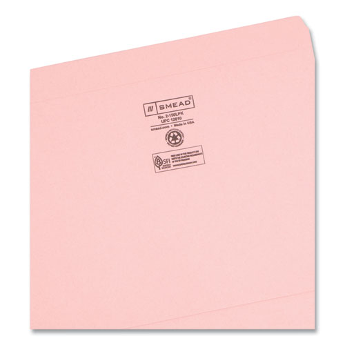 Reinforced Top Tab Colored File Folders, Straight Tabs, Letter Size, 0.75" Expansion, Pink, 100/Box