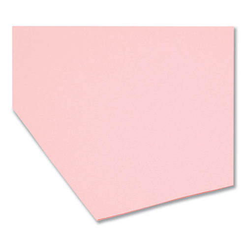 Reinforced Top Tab Colored File Folders, 1/3-Cut Tabs: Assorted, Letter Size, 0.75" Expansion, Pink, 100/Box