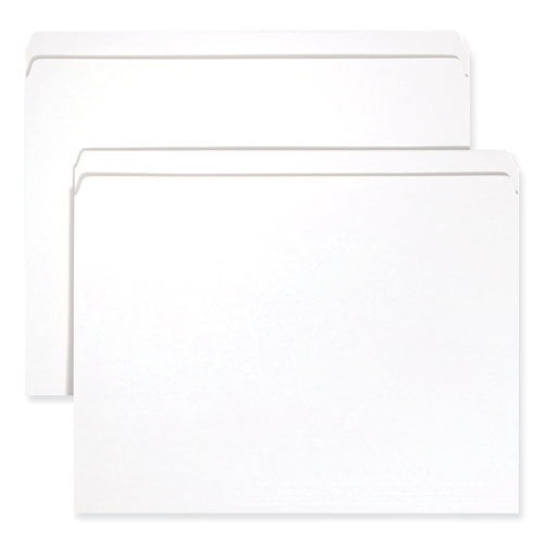 Smead™ Reinforced Top Tab Colored File Folders, Straight Tabs, Letter Size, 0.75" Expansion, White, 100/Box