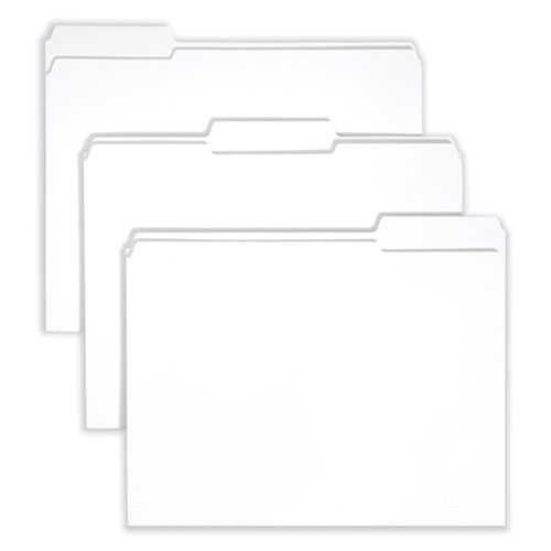 Smead™ Reinforced Top Tab Colored File Folders, 1/3-Cut Tabs: Assorted, Letter Size, 0.75" Expansion, White, 100/Box