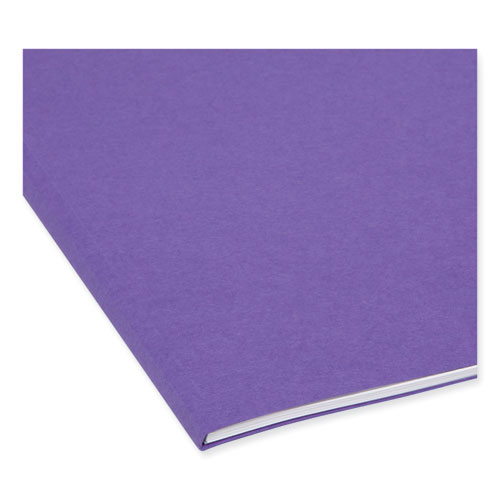 Colored File Folders, 1/3-Cut Tabs: Assorted, Letter Size, 0.75" Expansion, Purple, 100/Box