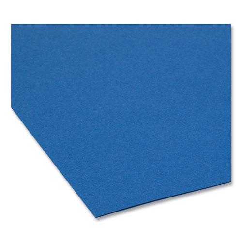 Image of Smead™ Colored File Folders, 1/3-Cut Tabs: Assorted, Letter Size, 0.75" Expansion, Navy Blue, 100/Box
