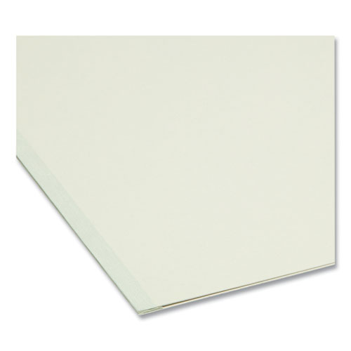 Image of Smead™ Expanding Recycled Heavy Pressboard Folders, 1/3-Cut Tabs: Assorted, Letter Size, 1" Expansion, Gray-Green, 25/Box