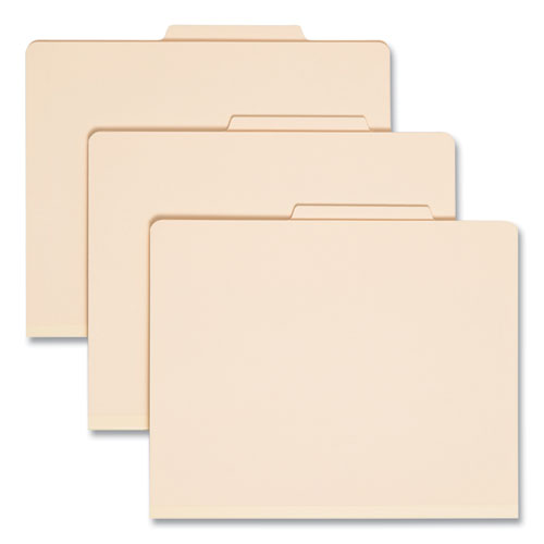 Image of Smead™ Six-Section Top Tab Classification Folders, 2" Expansion, 2 Dividers, 6 Fasteners, Letter Size, Manila, 10/Box
