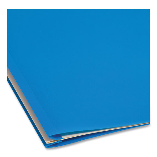 Six-Section Poly Classification Folders, 2" Expansion, 2 Dividers, 6 Fasteners, Letter Size, Blue Exterior, 10/Box